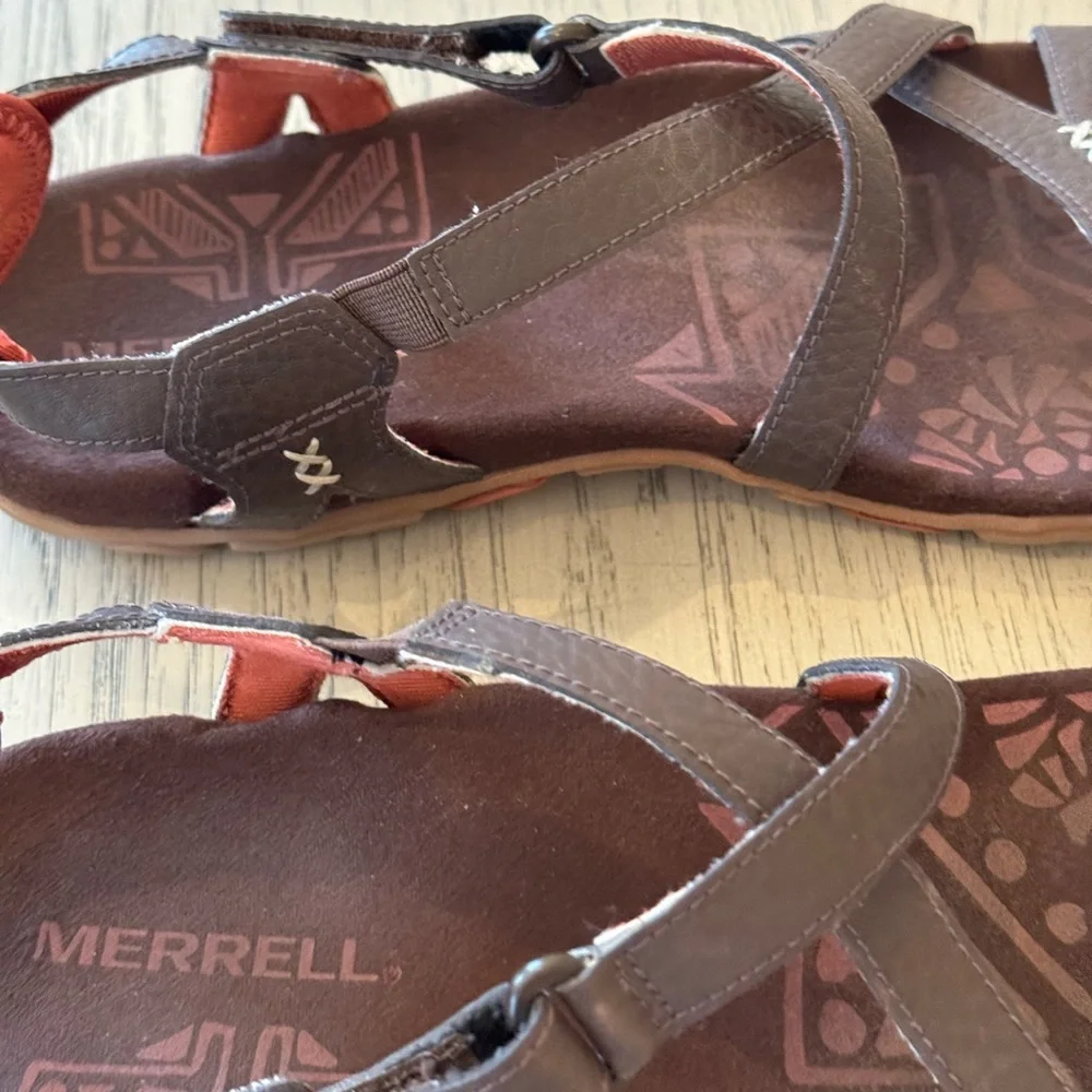 Merrell Sandapur Rose convertible strappy leather sandals women’s size 9 - Picture 7 of 9